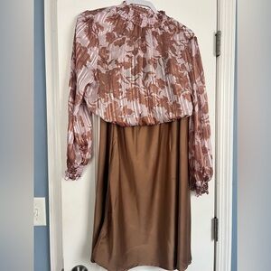 Chic Floral Top and Satin Skirt Ensemble